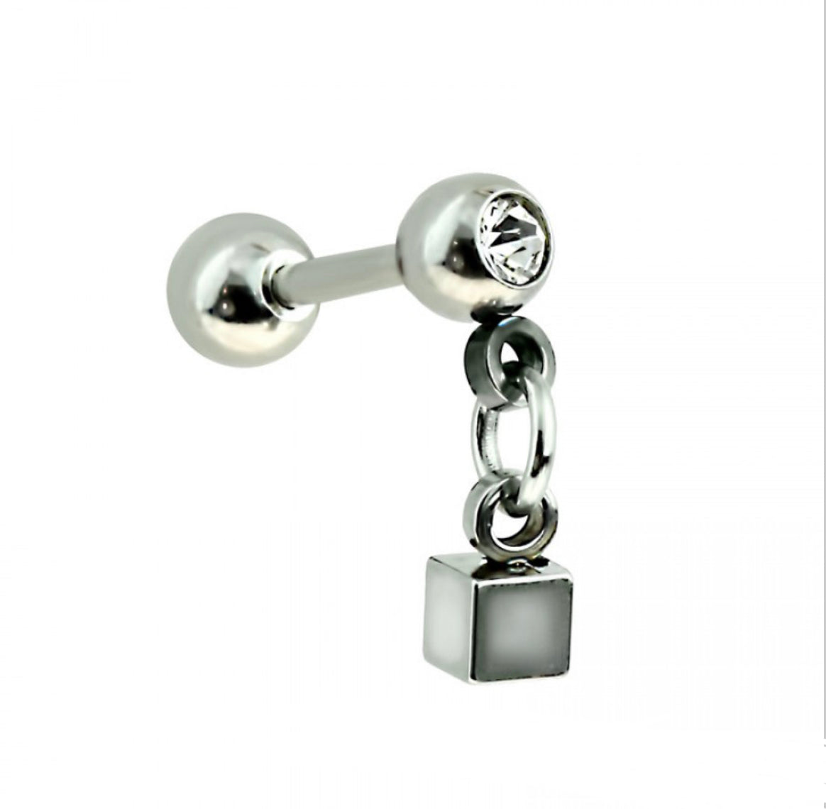 Cube Dangle Ball Back Stud- L8