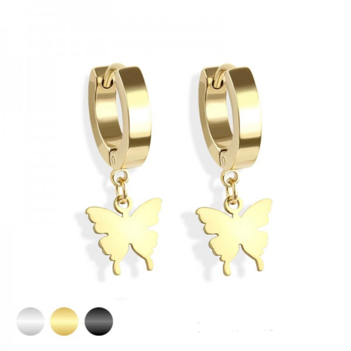 Butterfly Hoop Earrings ( PAIR)- N4