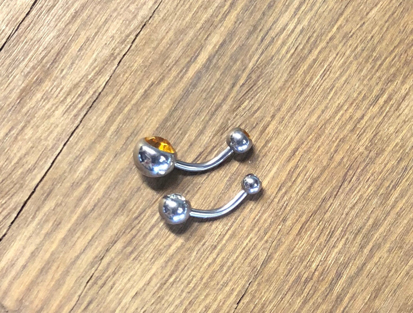 Double Jeweled Navel Bar - Small - P2