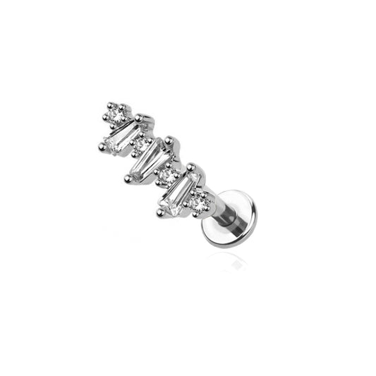 Decor CZ Prong Surgical Steel Labret