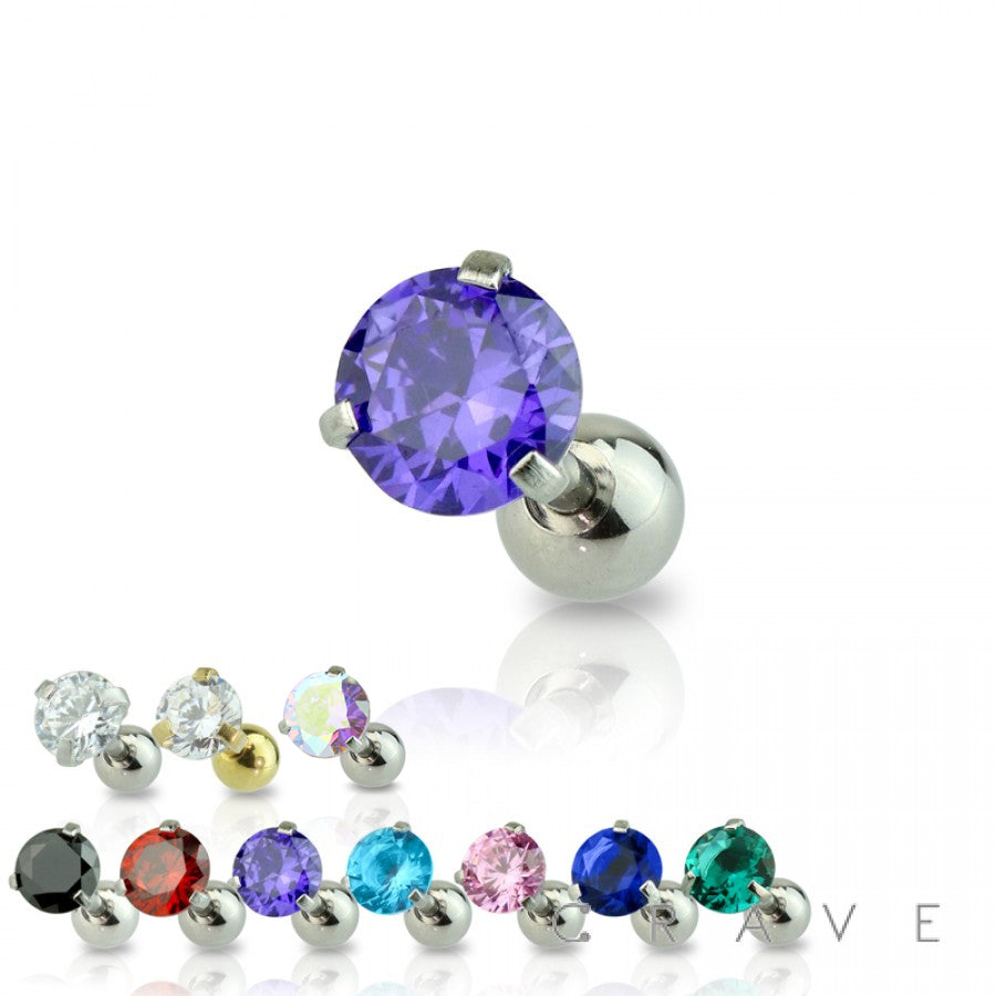 CZ Ball Back Stud- L11