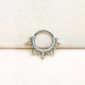 Titanium CZ Detailed Hinged Ring
