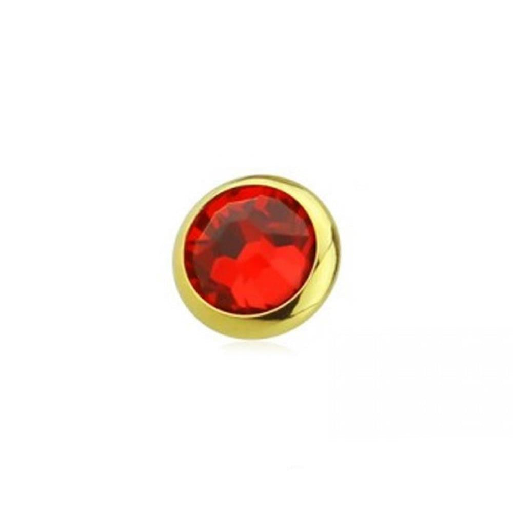 Surgical Steel Coloured Bezel Set Dermal Top