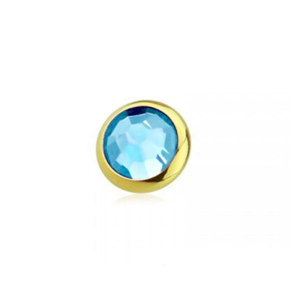 Surgical Steel Coloured Bezel Set Dermal Top