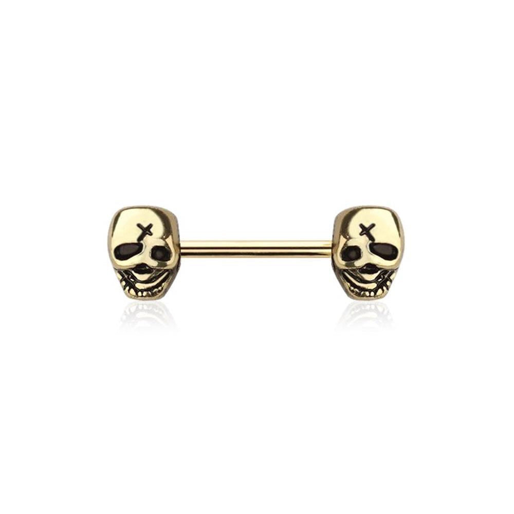 Surgical Steel Nipple Bar Skull Ends