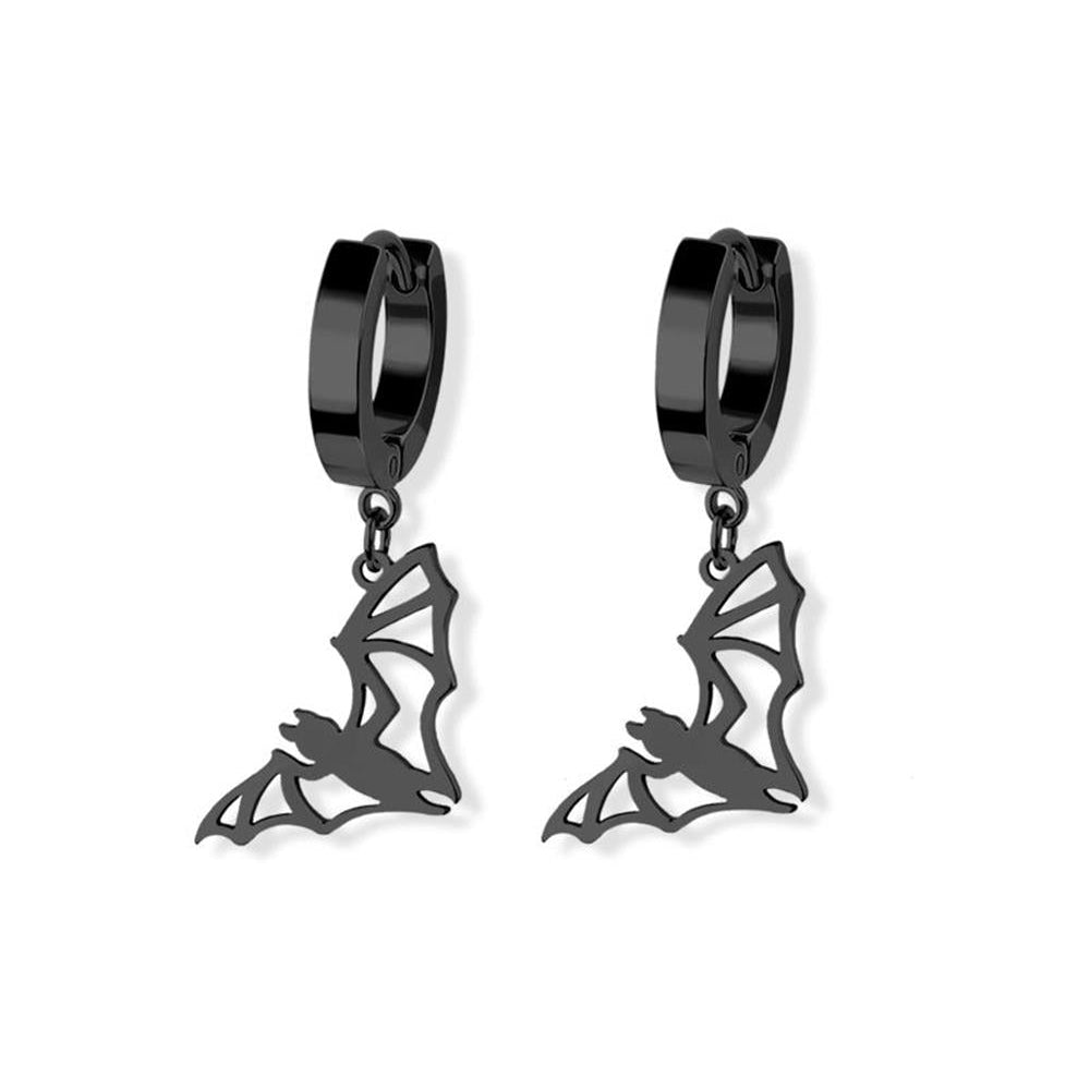 Stainless Steel Hoop - Bat Dangle