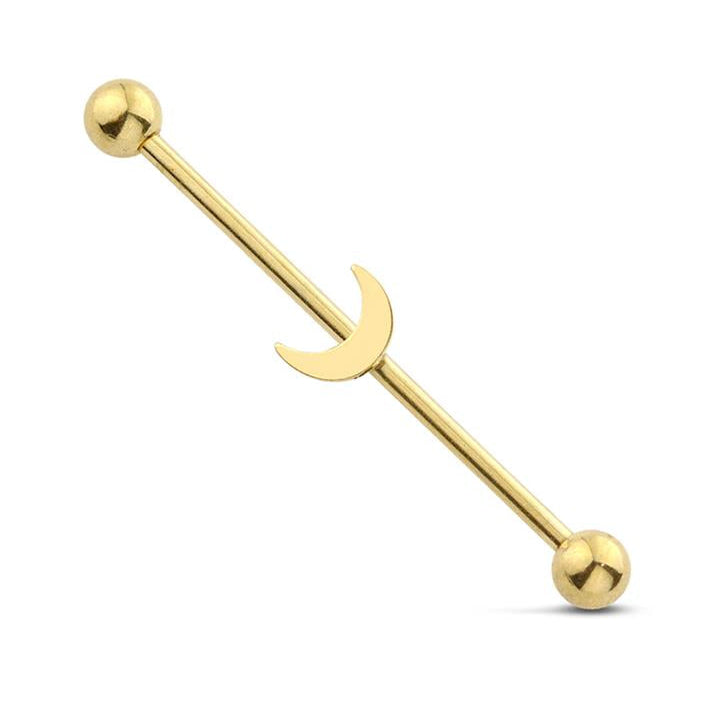 Surgical Steel Industrial Bar Crescent Moon