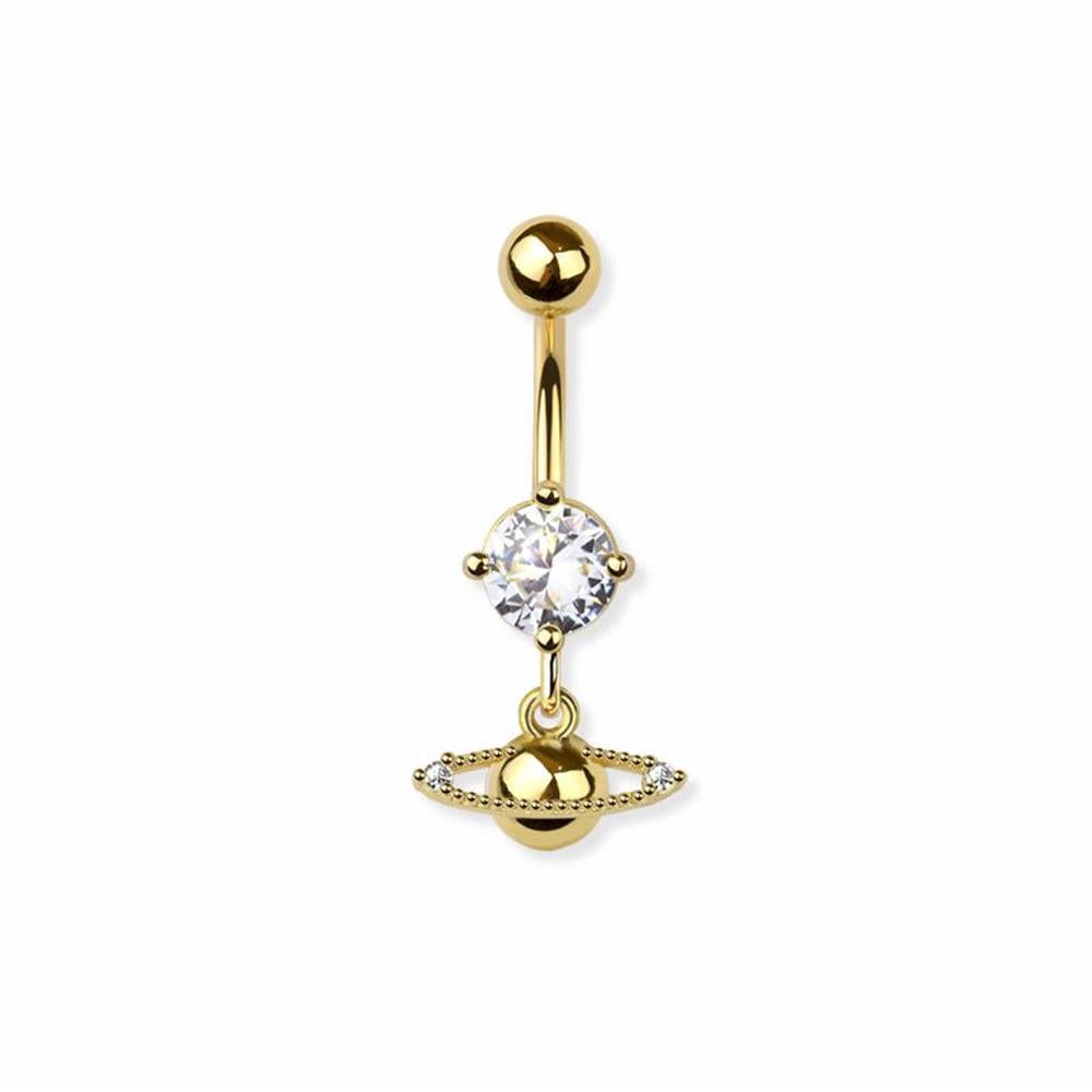 Surgical Steel Saturn Dangle Belly Bar