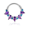 Surgical Steel Colourful Decor Hinged Ring