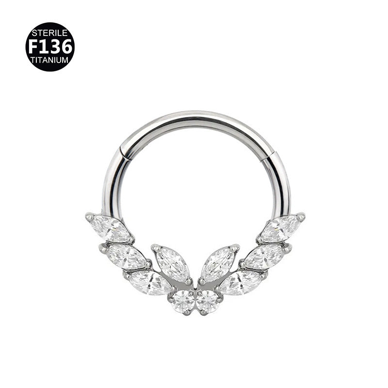 Titanium CZ Butterfly Hinged Ring