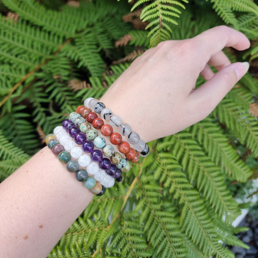 Gemstone Beaded Bracelet - Adjustable
