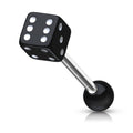 Surgical Steel Tongue Bar Acrylic Dice