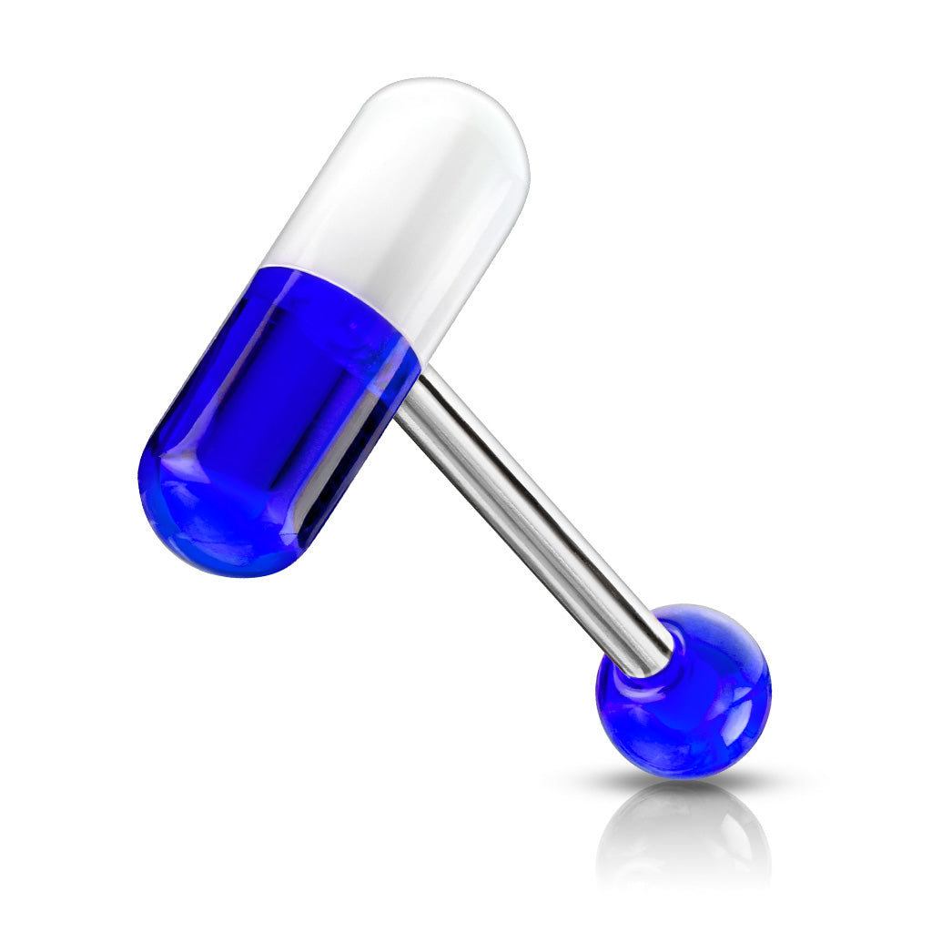 Surgical Steel Tongue Bar Acrylic Pill