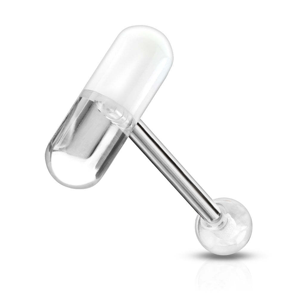 Surgical Steel Tongue Bar Acrylic Pill