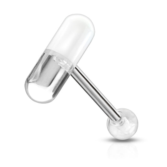 Surgical Steel Tongue Bar Acrylic Pill