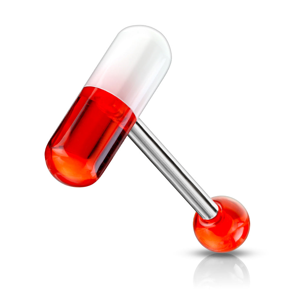 Surgical Steel Tongue Bar Acrylic Pill