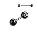 Surgical Steel Tongue Bar Crossbone Acrylic Balls