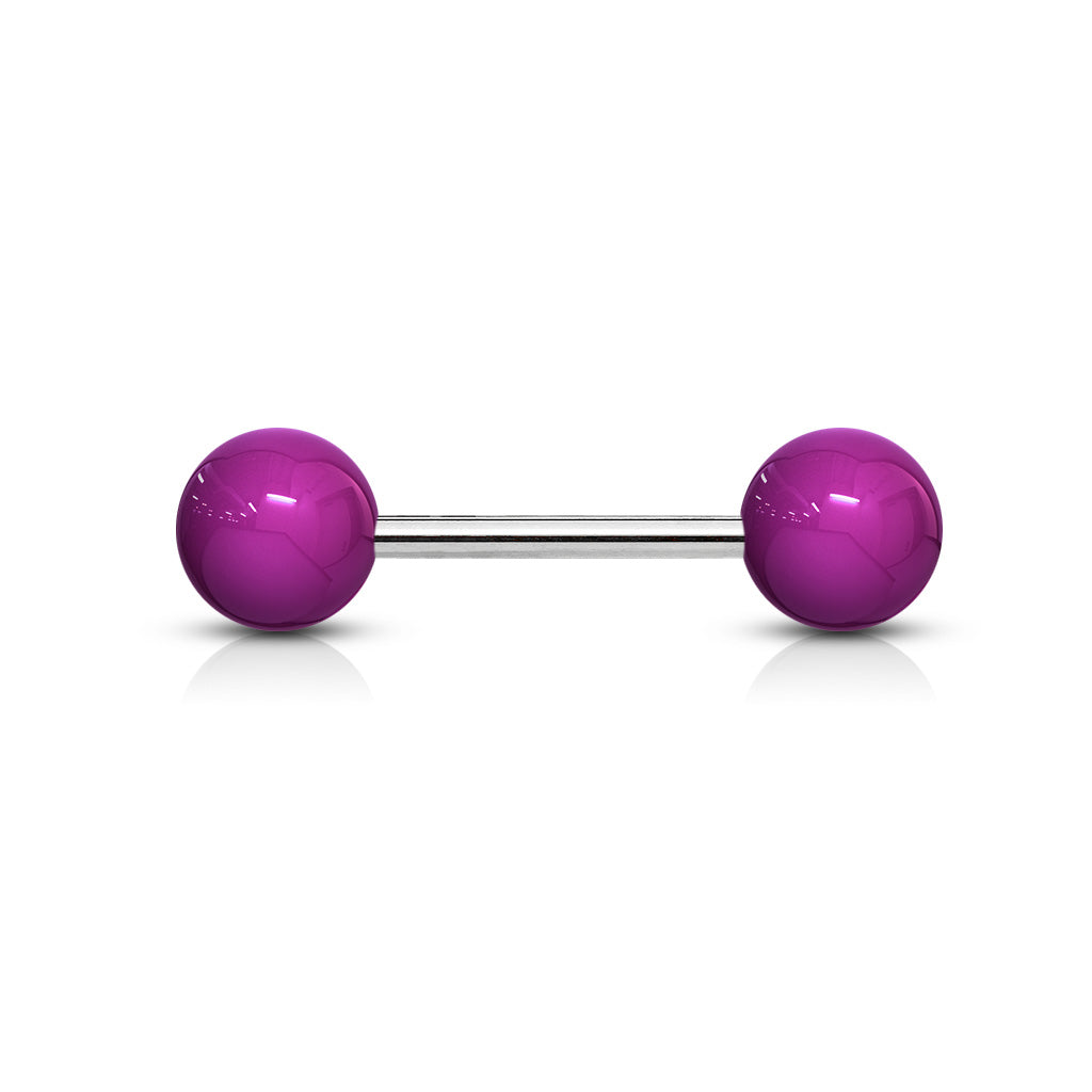 Surgical Steel Tongue Bar with Acrylic Balls