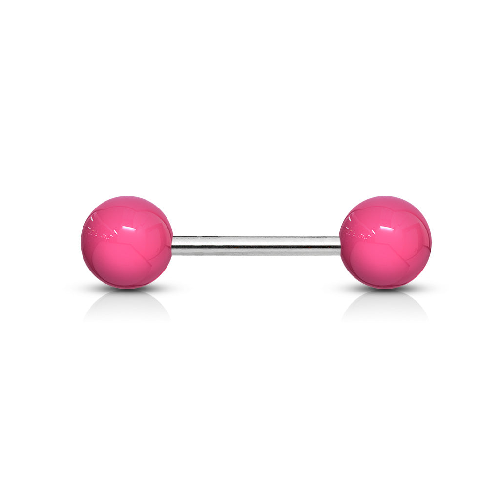 Surgical Steel Tongue Bar with Acrylic Balls