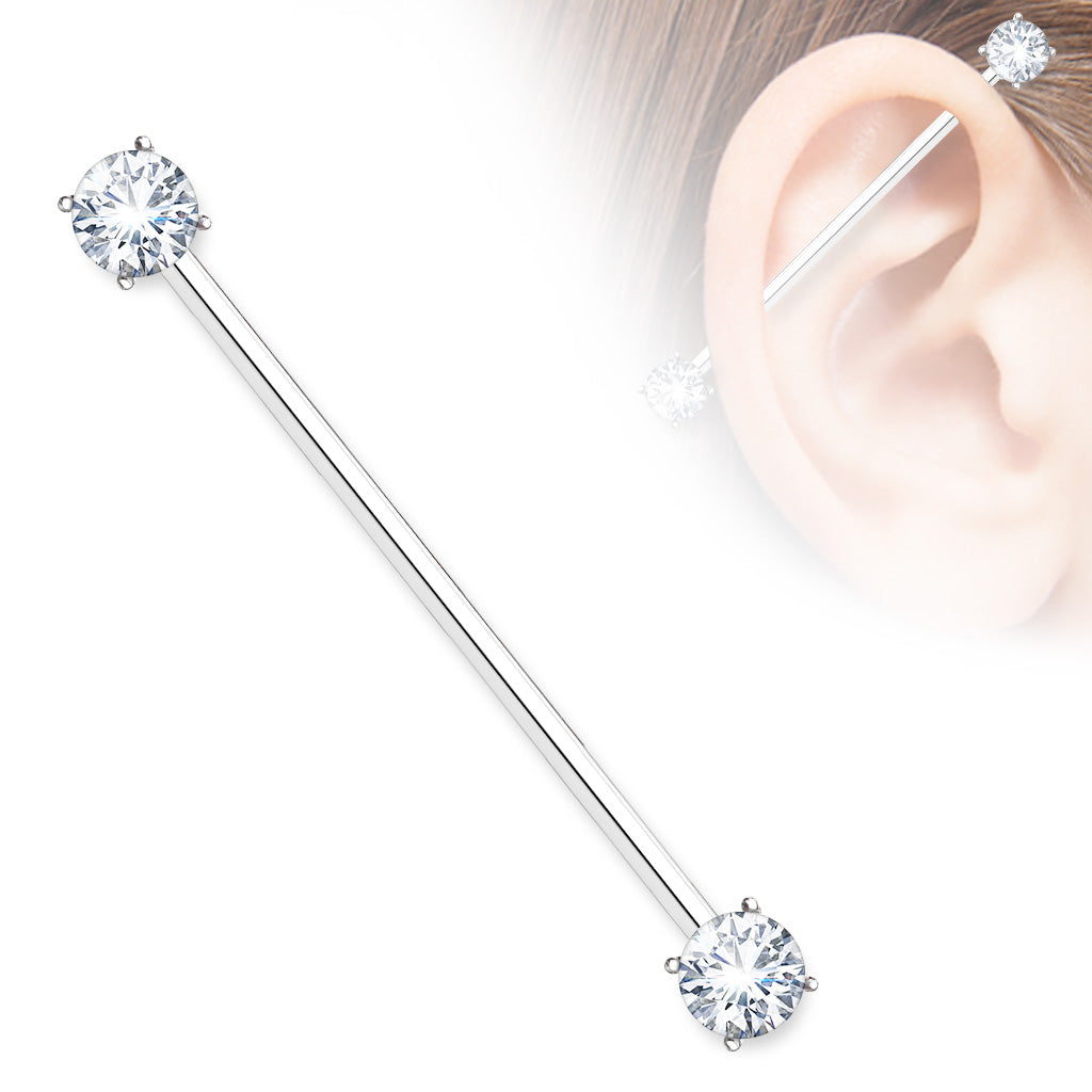 Surgical Steel Industrial Bar Prong CZ