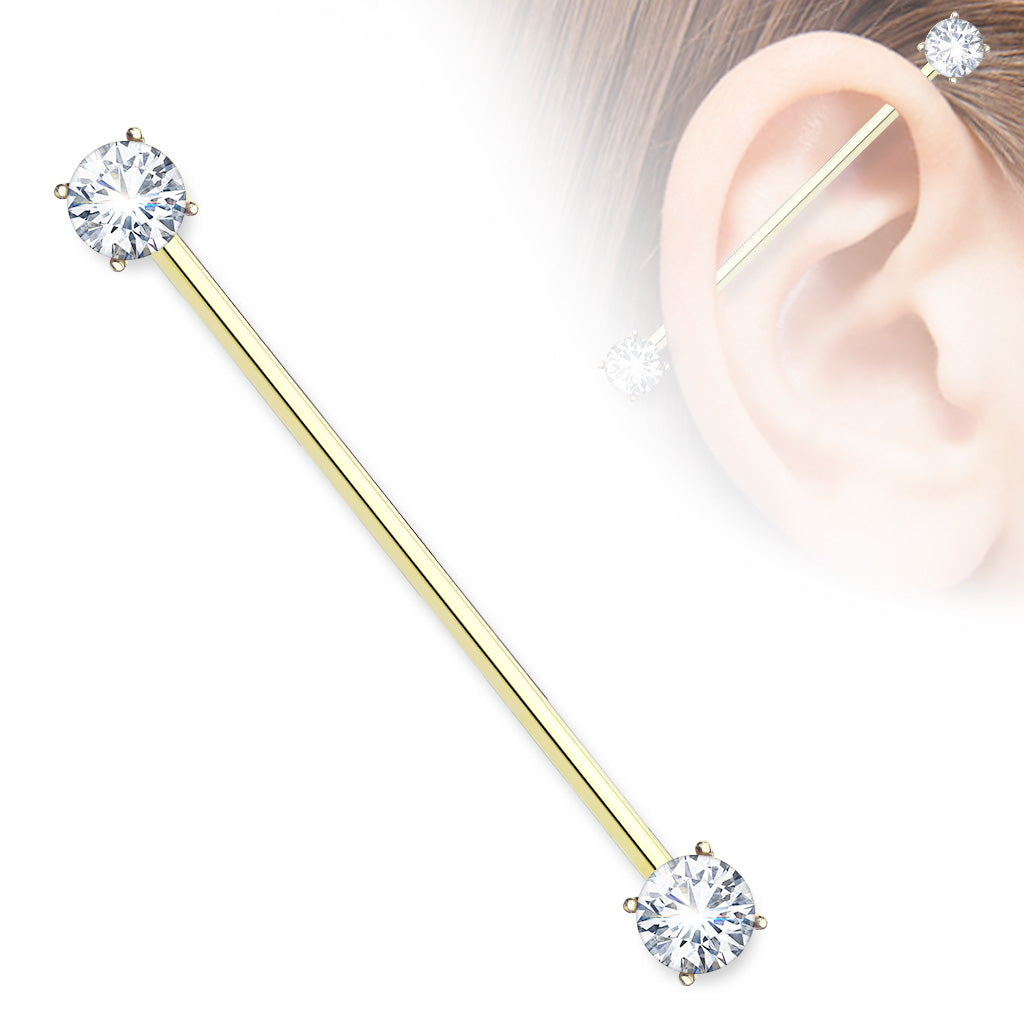 Surgical Steel Industrial Bar Prong CZ