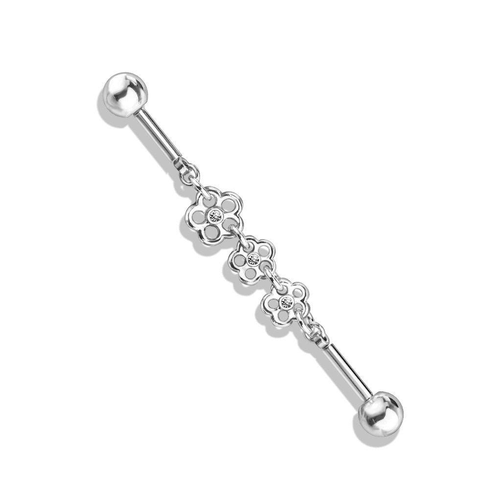 Surgical Steel Industrial Bar Triple Flower Chain