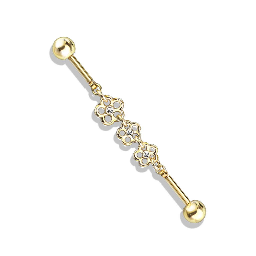 Surgical Steel Industrial Bar Triple Flower Chain