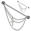 Surgical Steel Industrial Bar Triple Chain and Cross