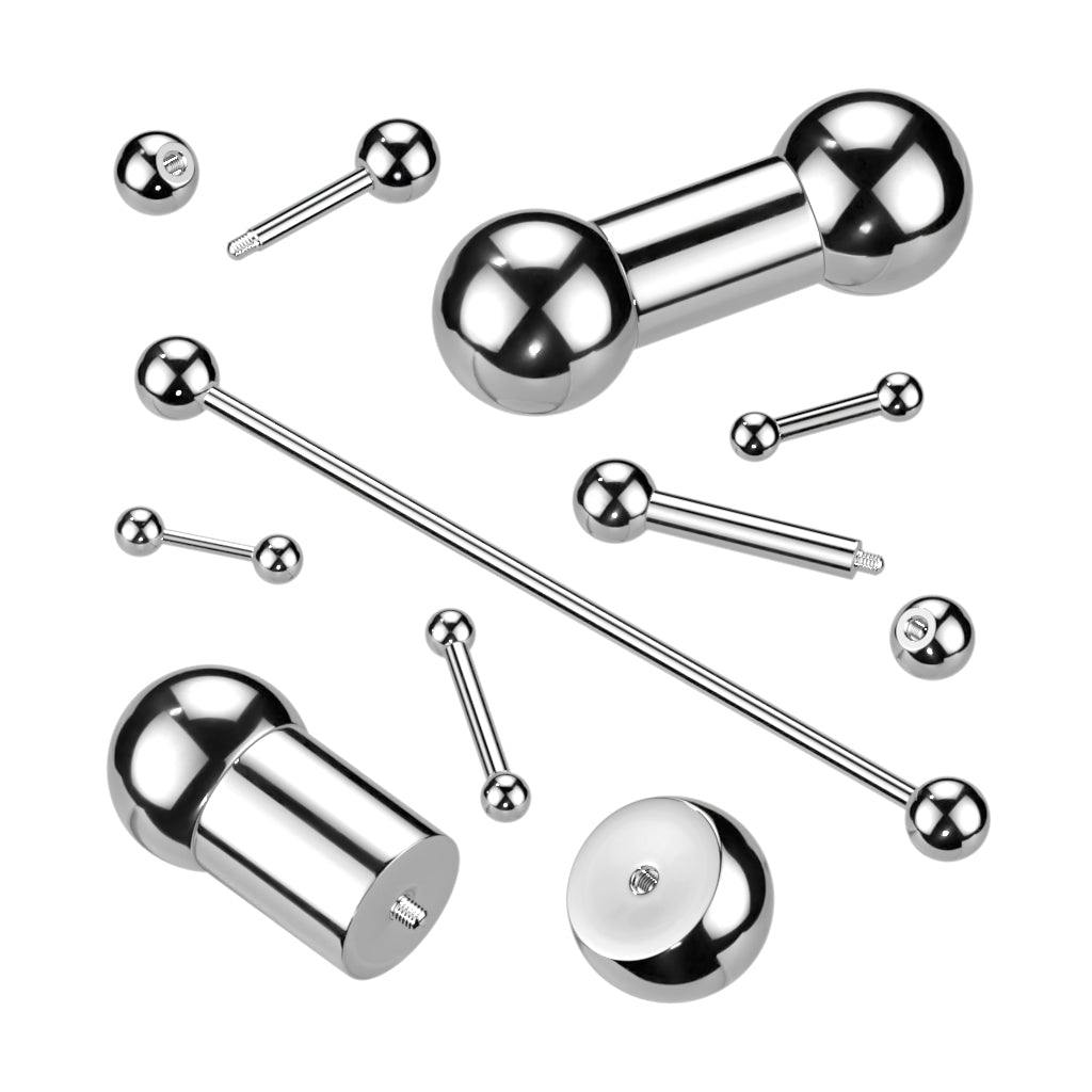 Surgical Steel Externally Threaded Barbell - Silver
