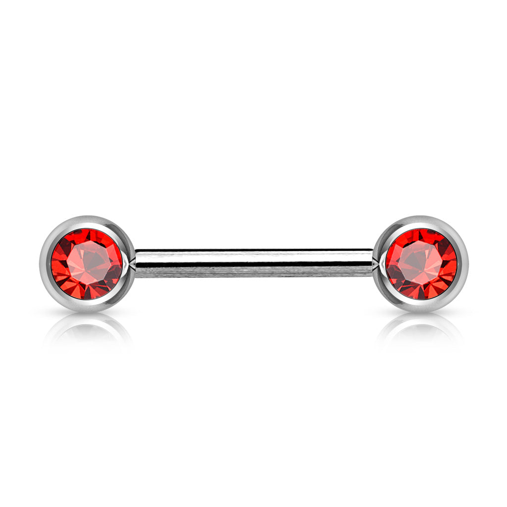 Surgical Steel Nipple Bar CZ Ball Ends