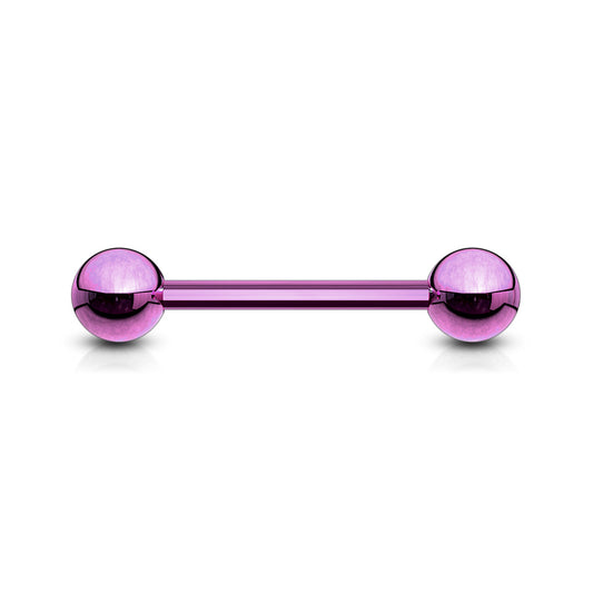 Surgical Steel Externally Threaded Barbell - Purple