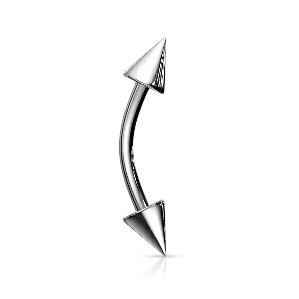 Surgical Steel Silver Spike Curve Bar