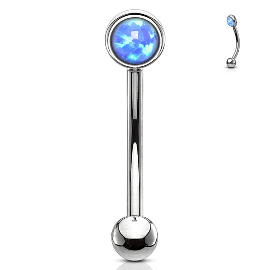 Surgical Steel Flat Set Opal Curved Bar