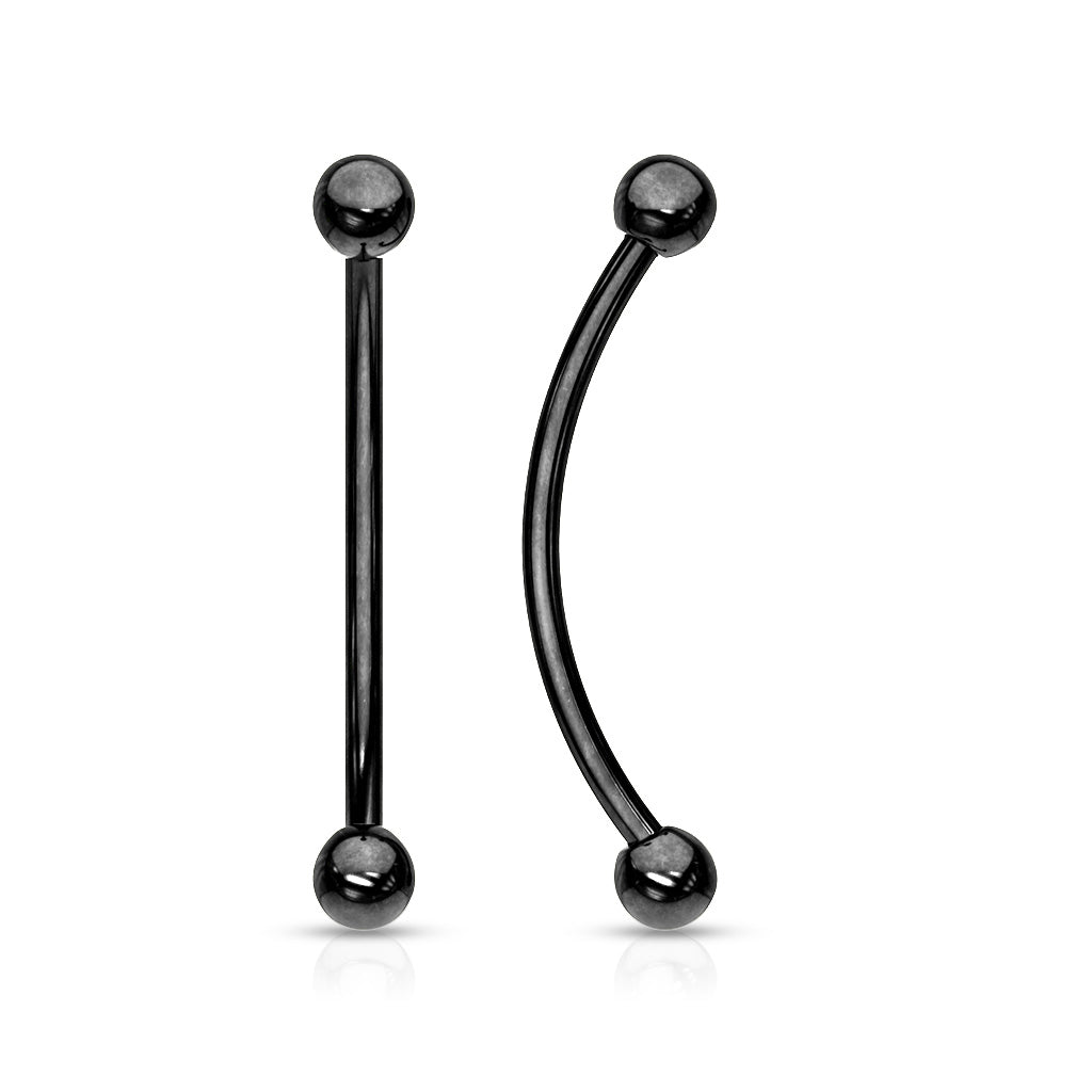 Black Surgical Steel Curved Bar