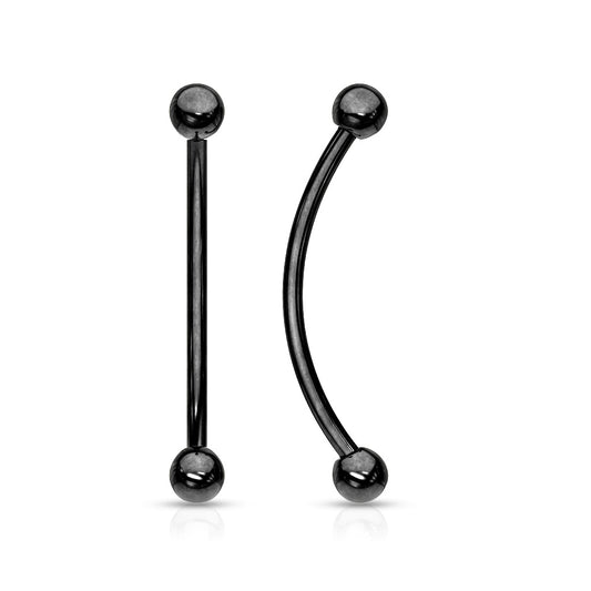 Black Surgical Steel Curved Bar