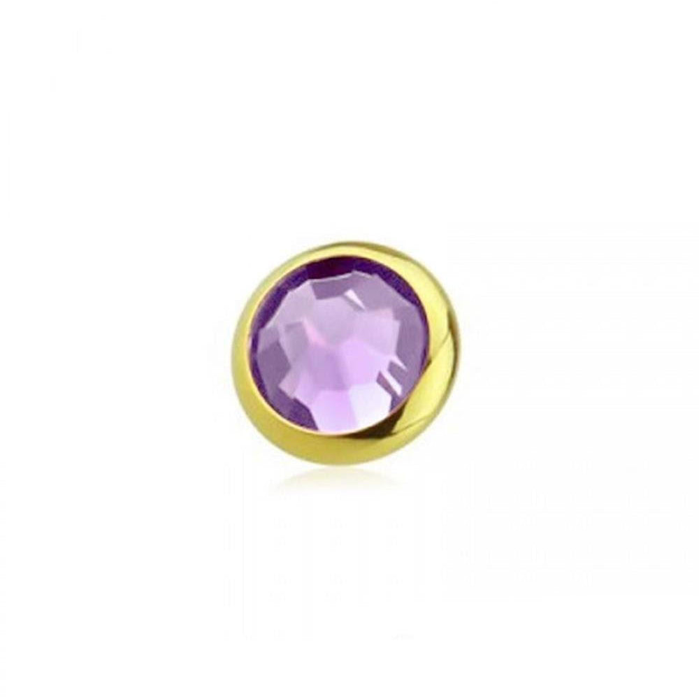 Surgical Steel Coloured Bezel Set Dermal Top
