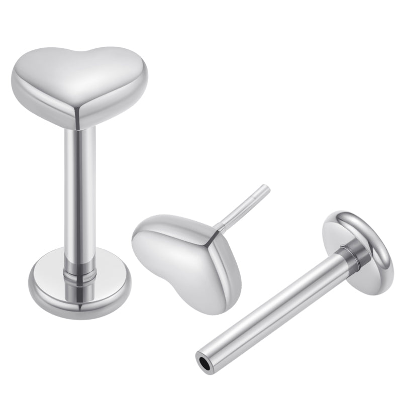 Titanium Labret - Heart
