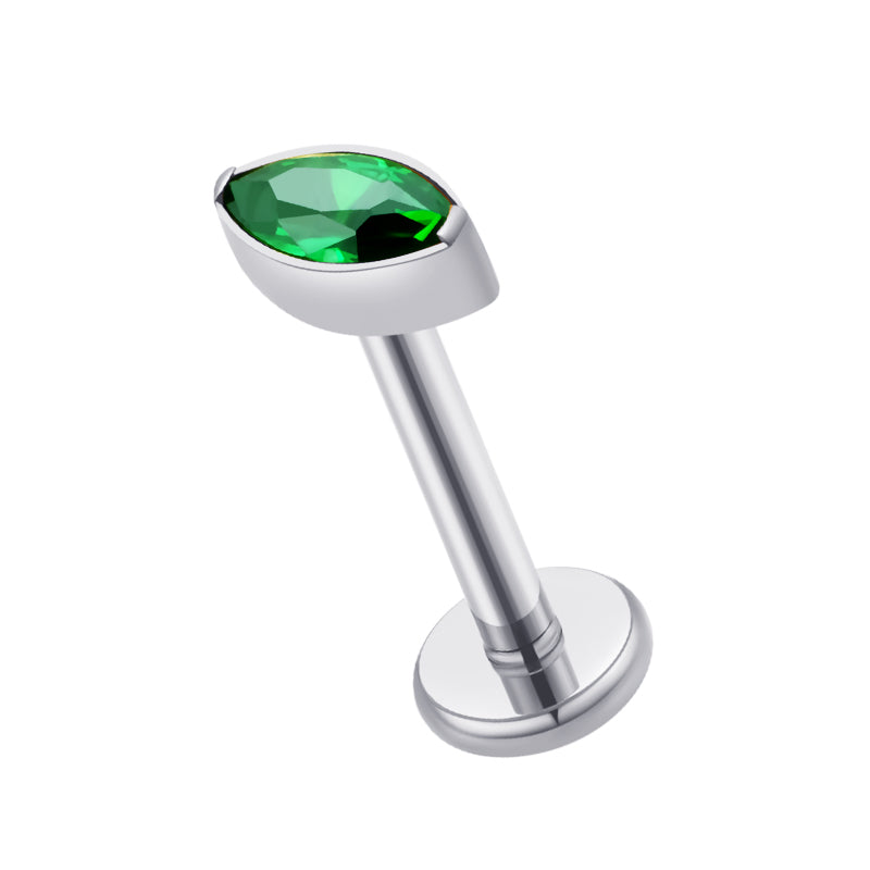Titanium Labret - Oval Zircon