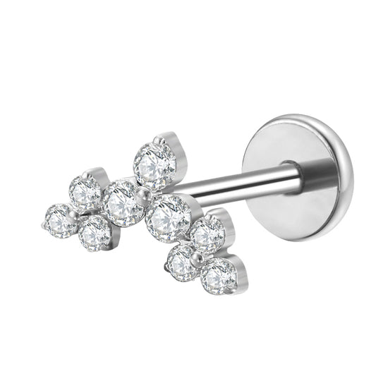 Titanium Labret - CZ Cluster