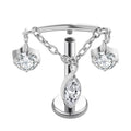 Titanium Labret - Chain 3 Drop CZ
