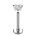 Titanium Labret - CZ Butterfly