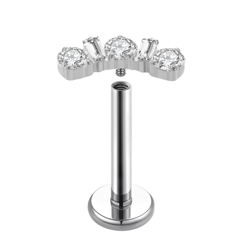 Titanium Labret - Multi CZ Cluster