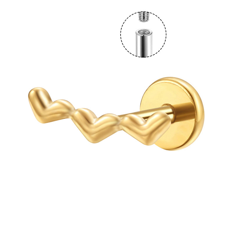 Titanium Labret - Heart Cluster