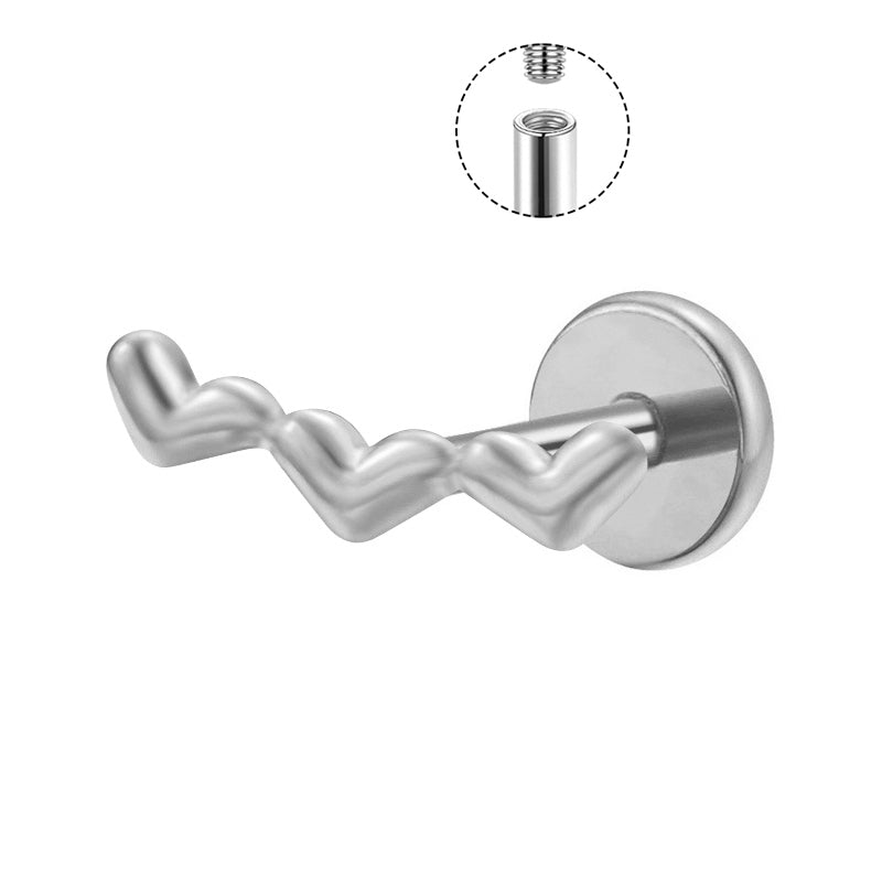 Titanium Labret - Heart Cluster