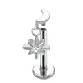 Titanium Labret - Moon and Star Dangle