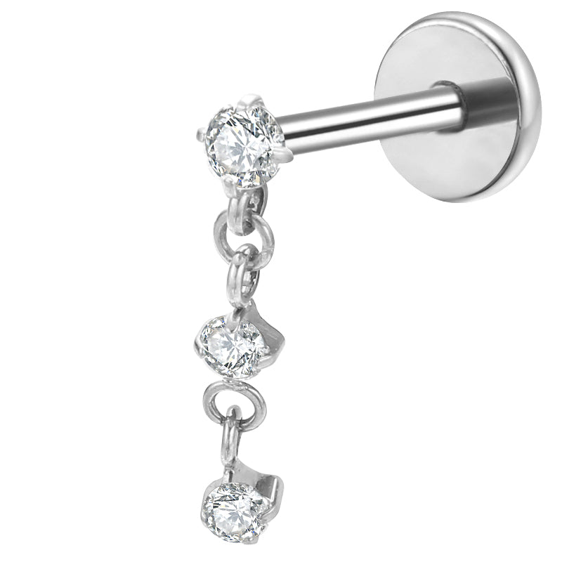 Titanium Labret - Multi CZ Dangle