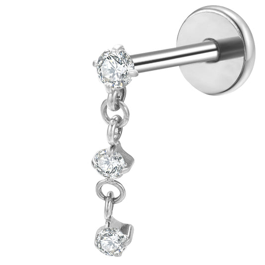 Titanium Labret - Multi CZ Dangle