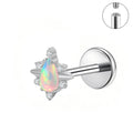 Titanium Labret - Opal Teardrop