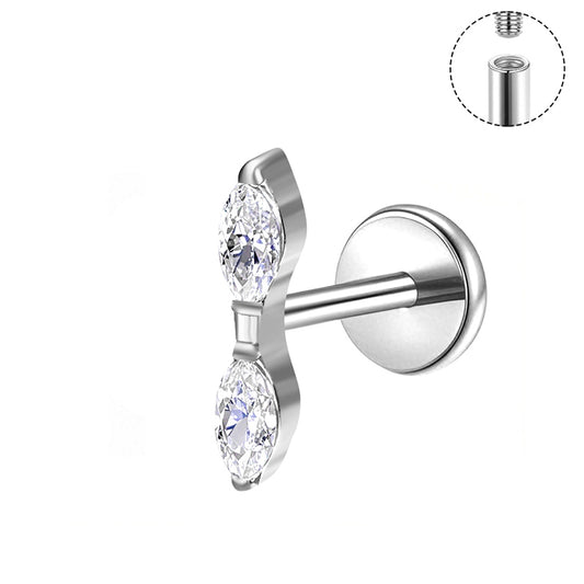 Titanium Labret - Double Oval