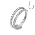 Side Facing CZ Double Hinged Ring